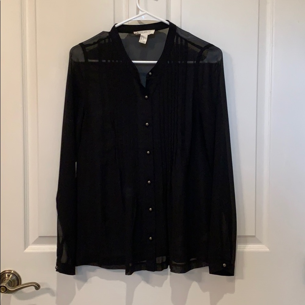 F21 Black Sheer Top